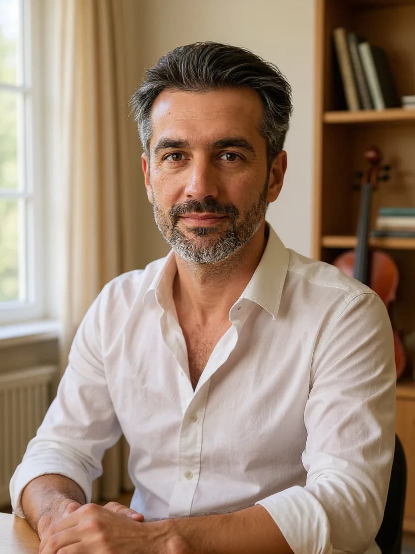 Laurent, AI-generated portrait of a fictional character