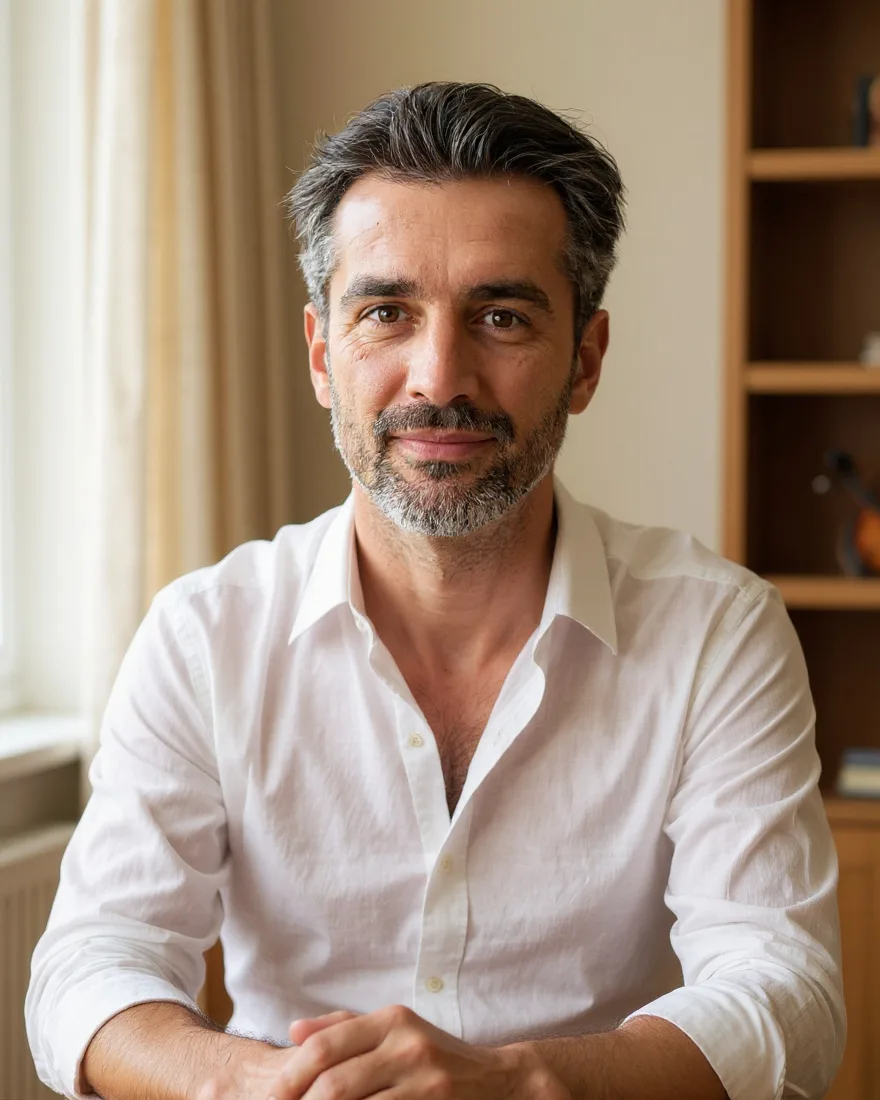 Laurent, KI-generiertes Porträt einer erfundenen Figur